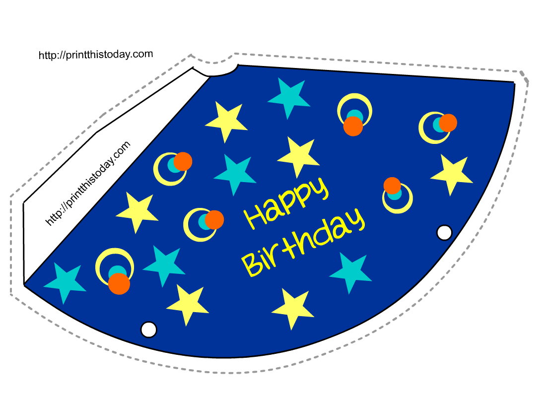 Printable Happy Birthday Party Hat Template