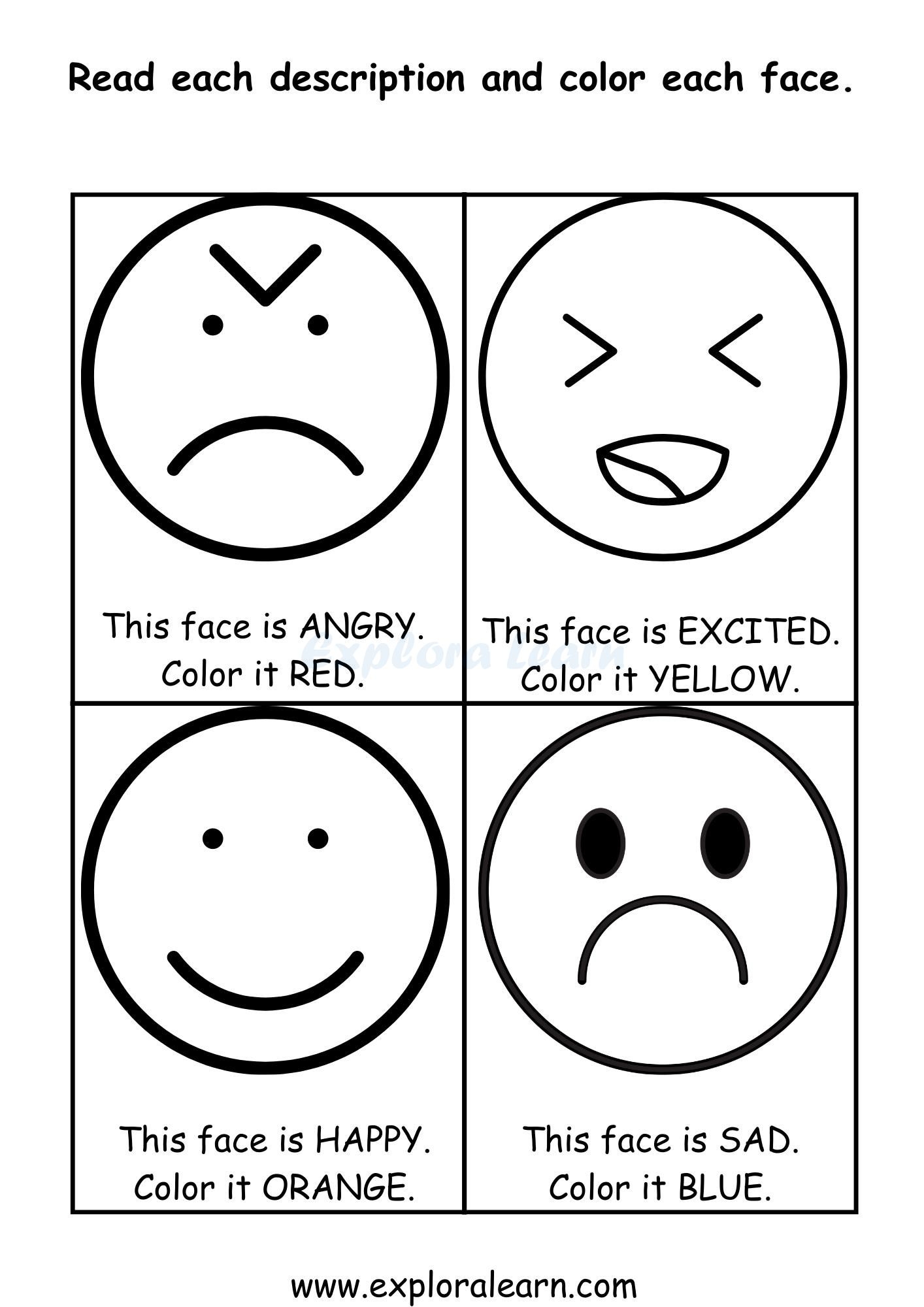 Free Printable Matching Emotions Worksheets