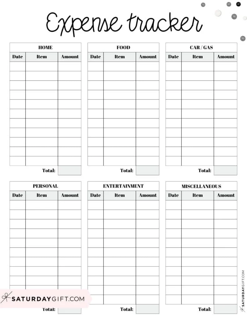Expense Tracker Printable 26 Cute amp Free Spending Logs