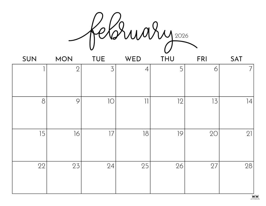 Cute Blank Calendar Printable 2026-2027