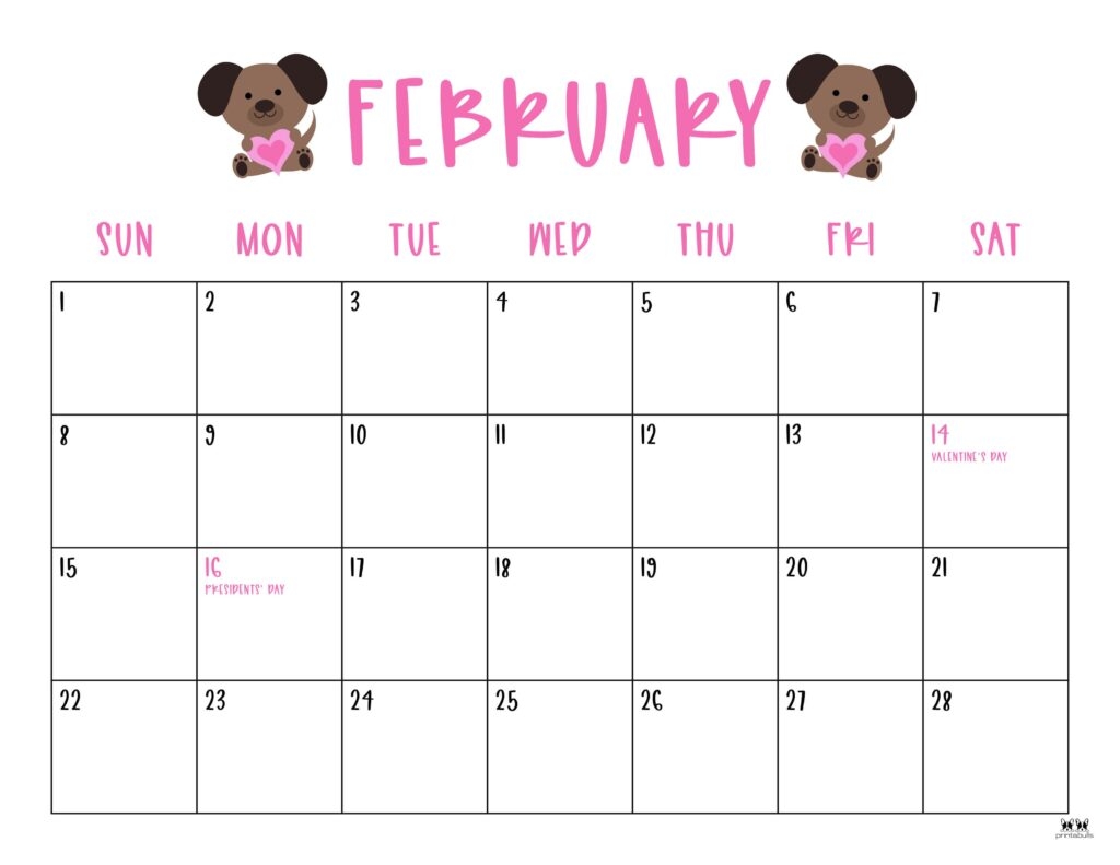 Blank Calendar 2026 February Printable