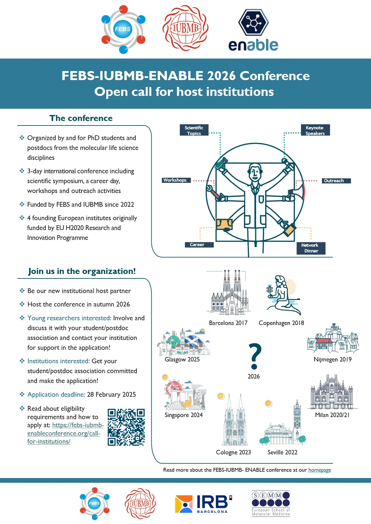 febs iubmb enable 2026 conference open call for host