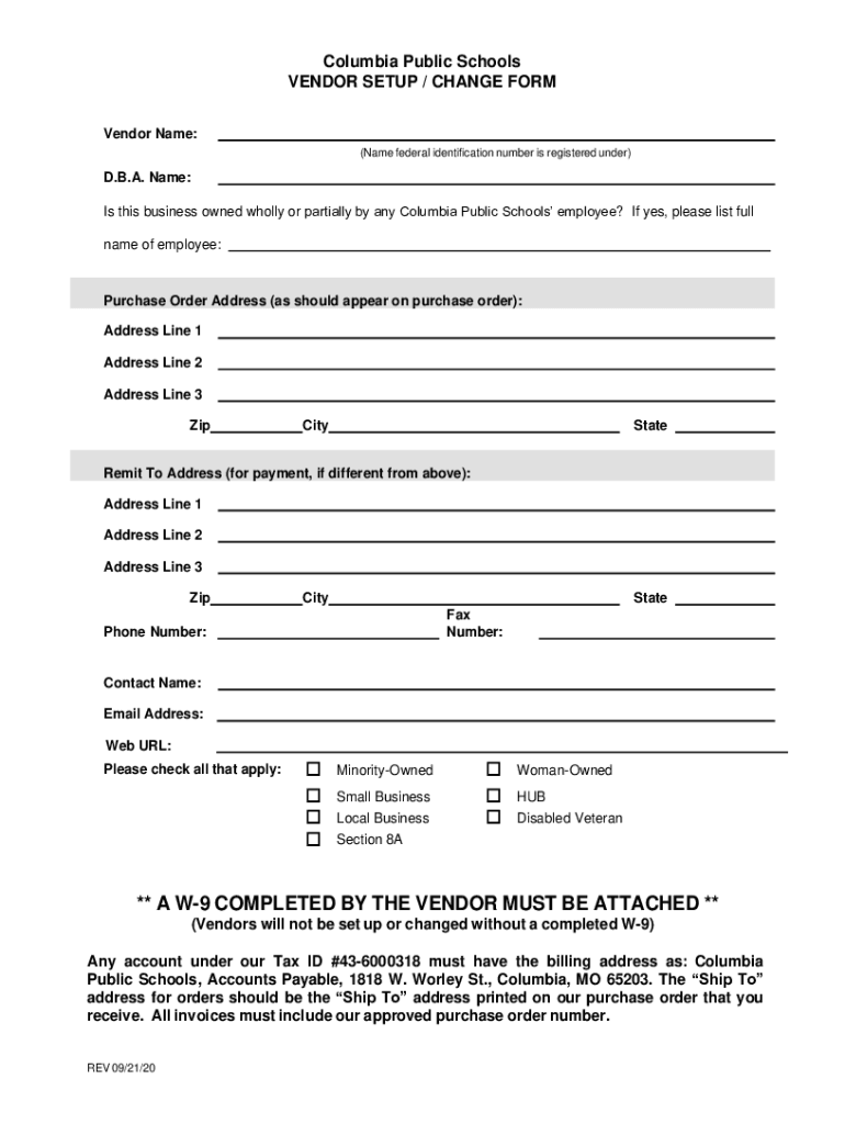 Fillable Online Cps Vendor W 9 Form Fill Online Printable 