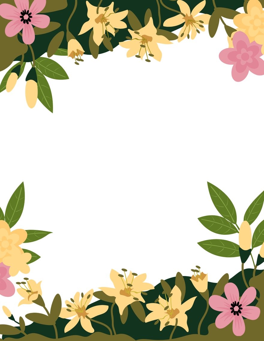 Flower Border Template In Illustrator Word PSD JPEG Google 
