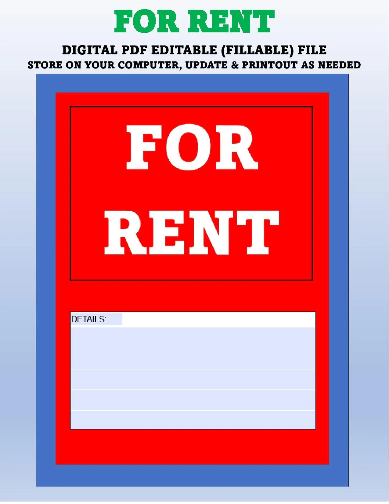 For Rent For Rent Poster Etsy