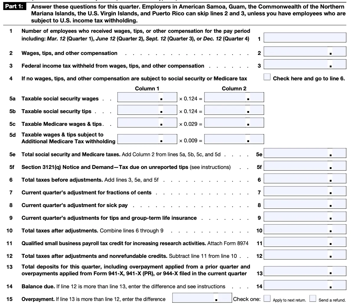941 Form 2026 Schedule B Fillable