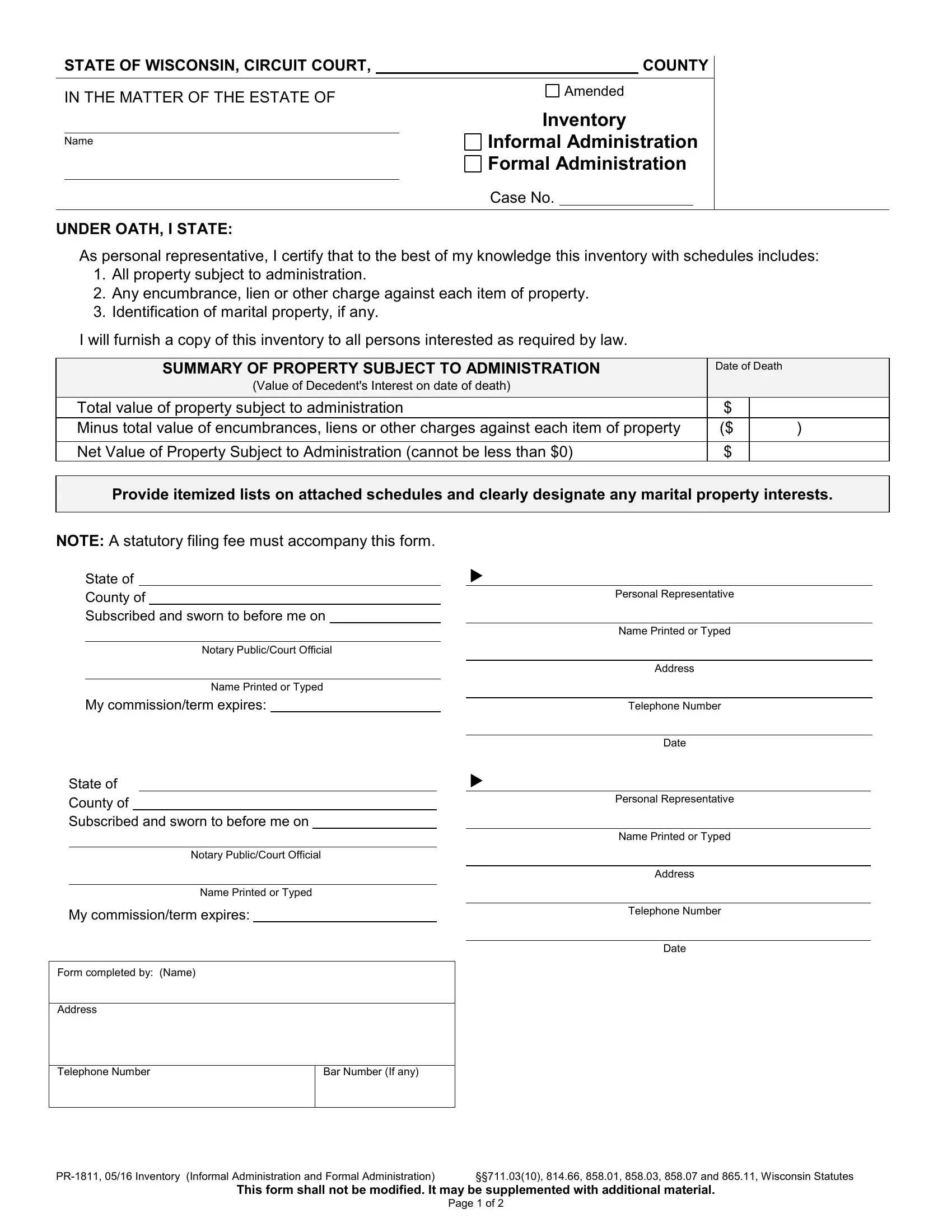 Wis Cir Ct Forms