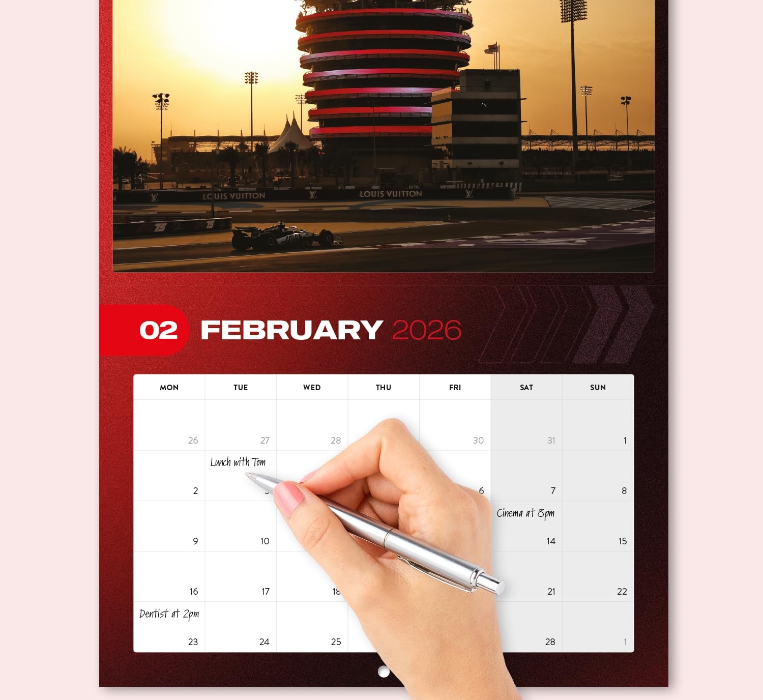 Formula 1 themed Calendar 2026 Season F1 Wall Calendar Racing Gift 