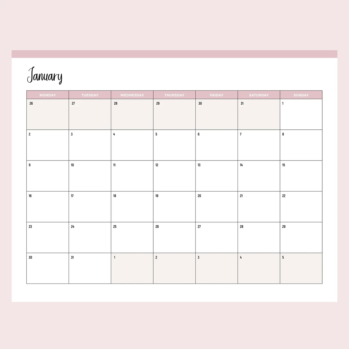 Free 2023 Printable Calendar Monday Start Calendar Plan Print Land