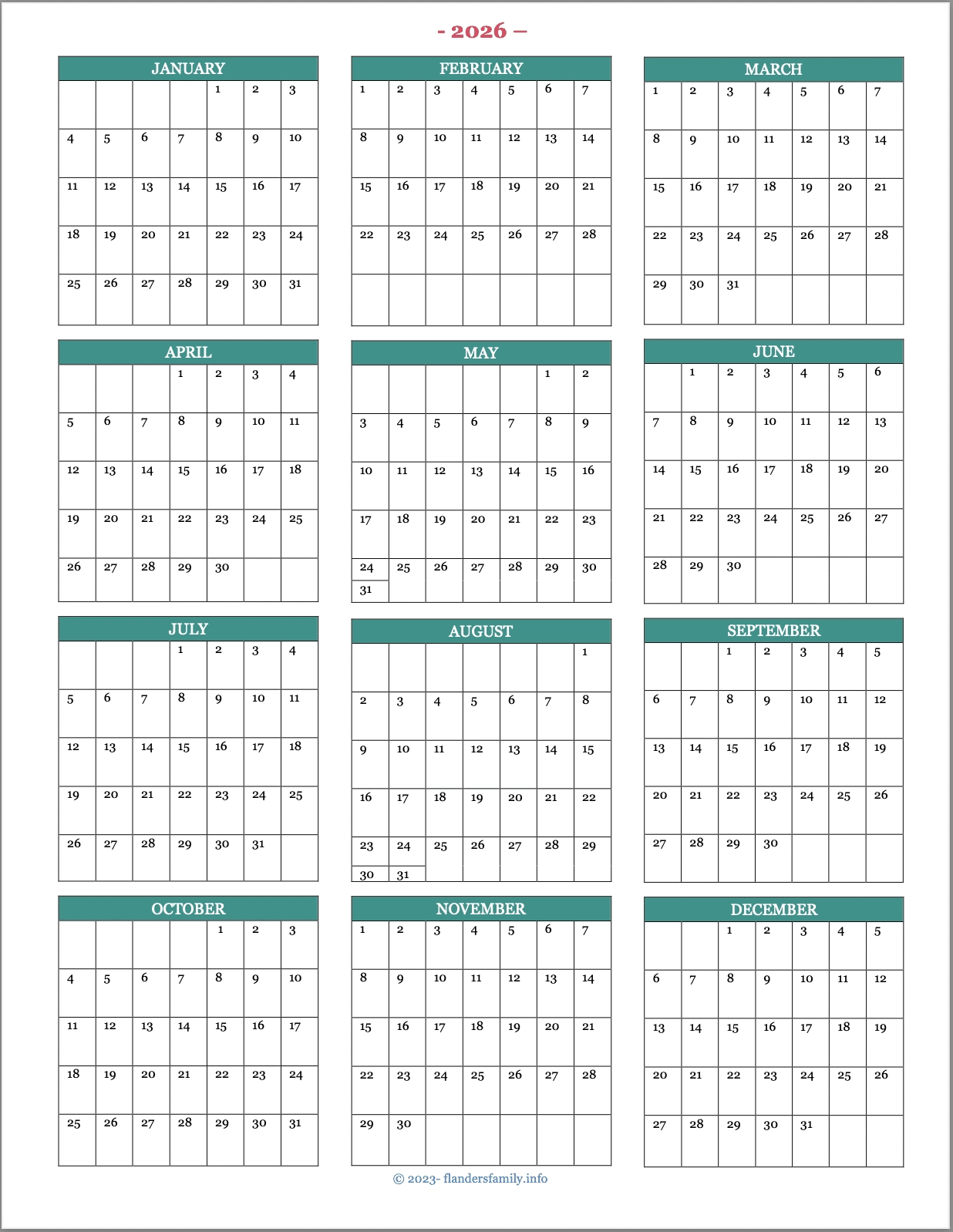 Imom December 2026 Printable Calendar