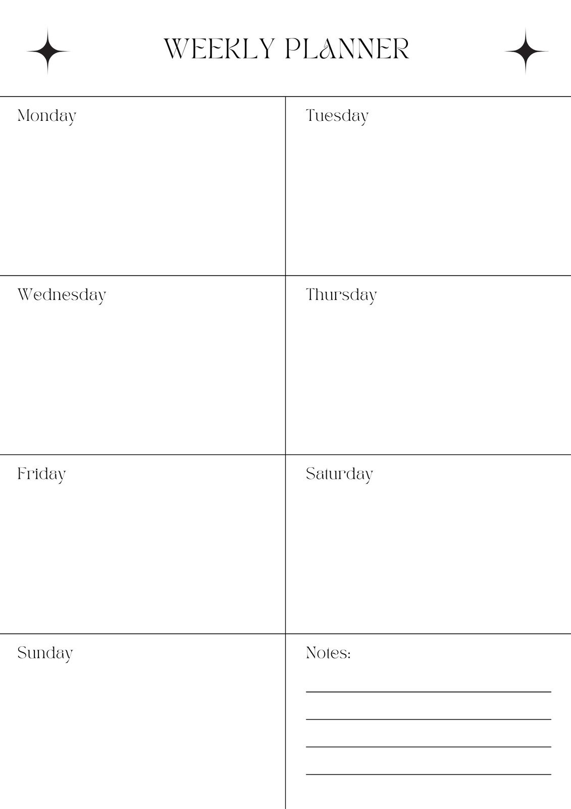 Free Printable Weekly Calendar Templates