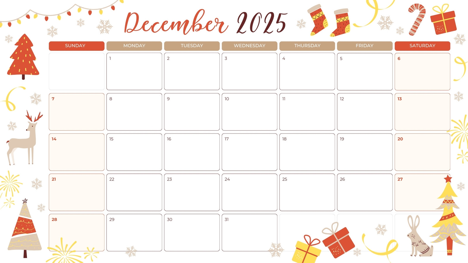 Free Printable December Calendars For Folders