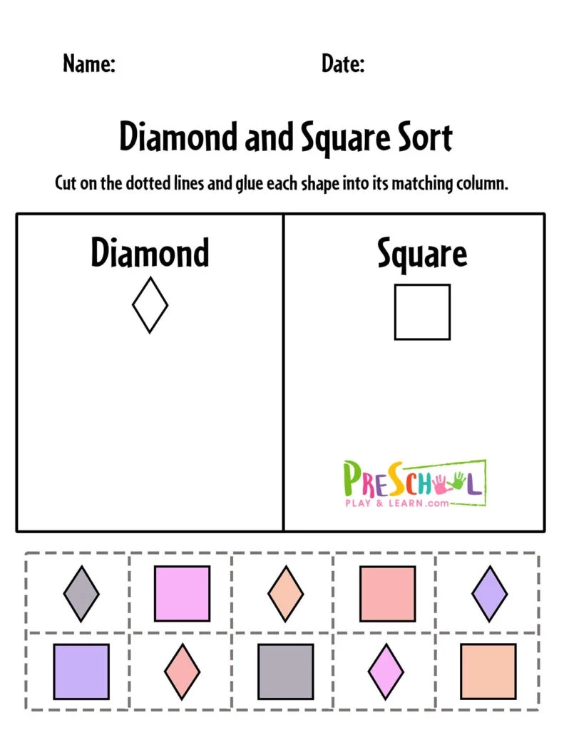 Sorting Worksheet For Preschoolers