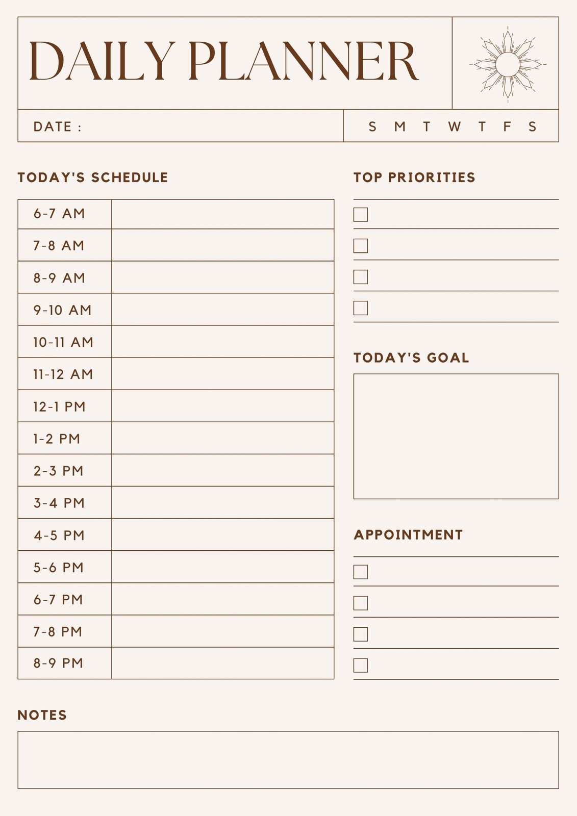 Free Printable Day Calendar