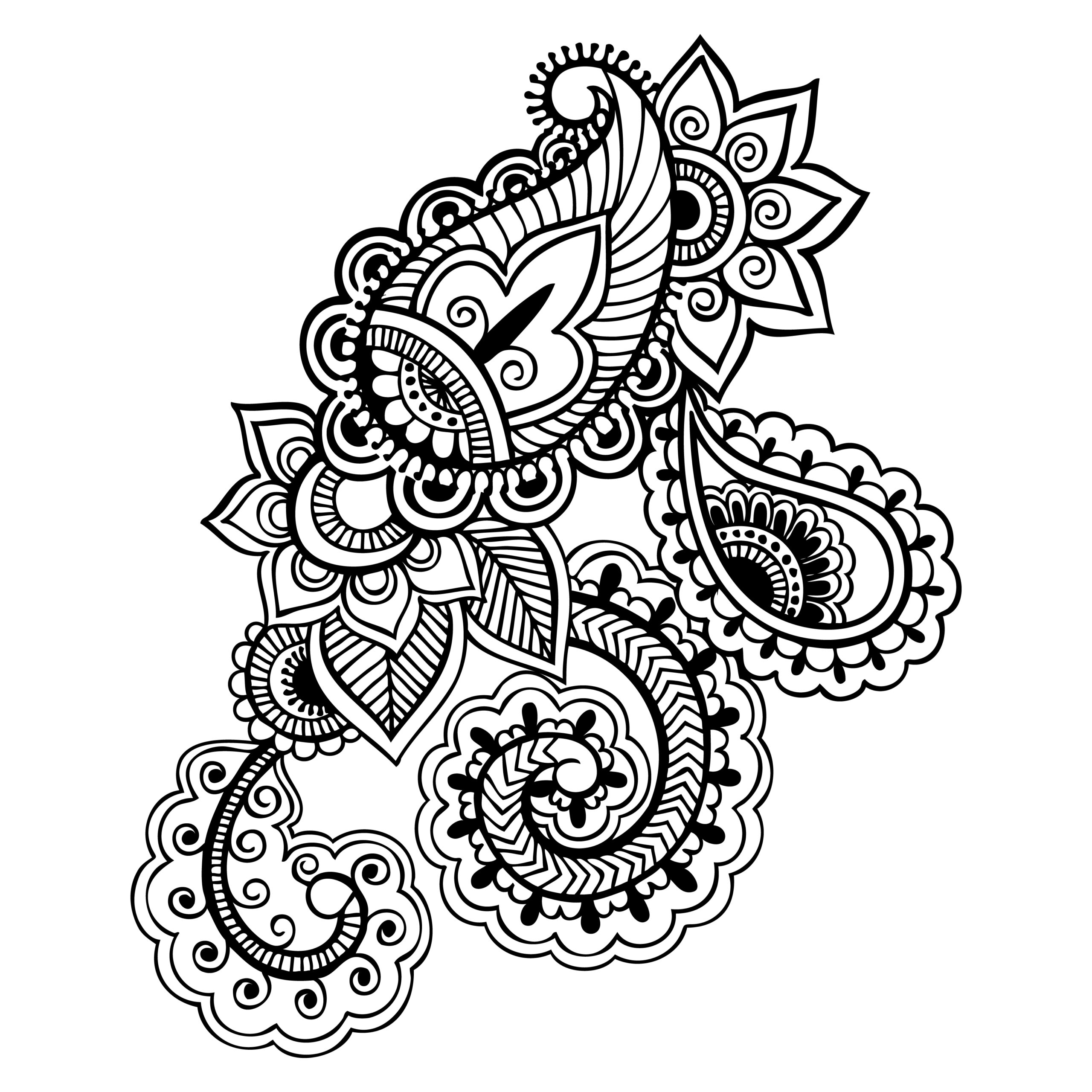Free Download Decorative Henna Floral Element