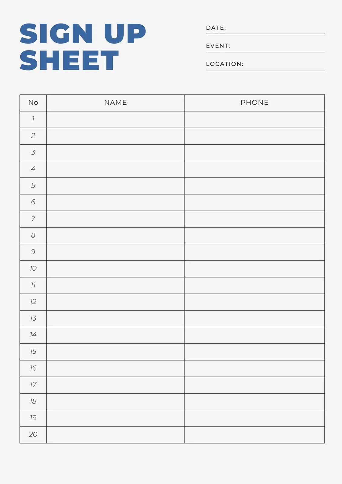 Template Free Printable
