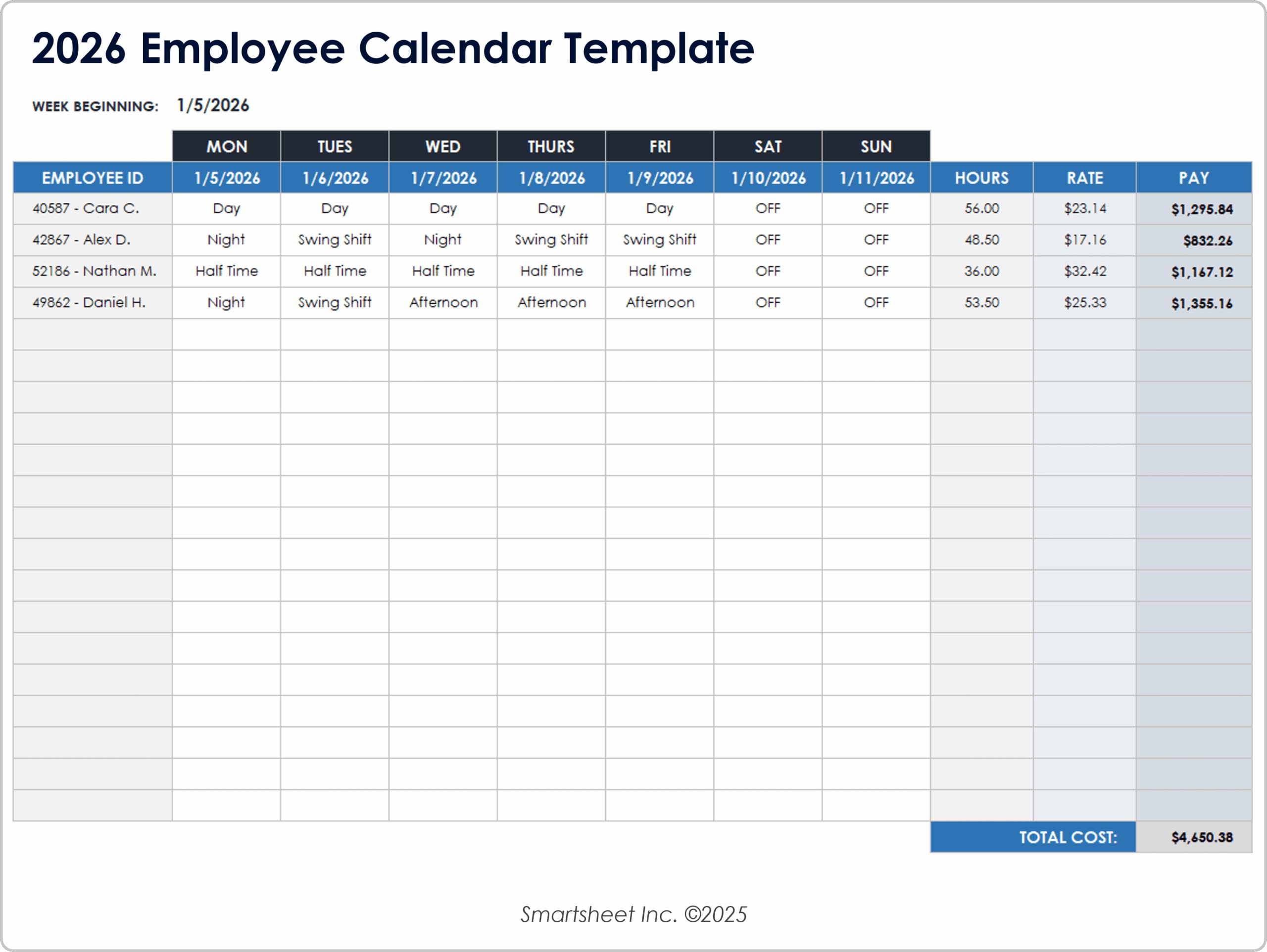 Free Excel Calendar Templates