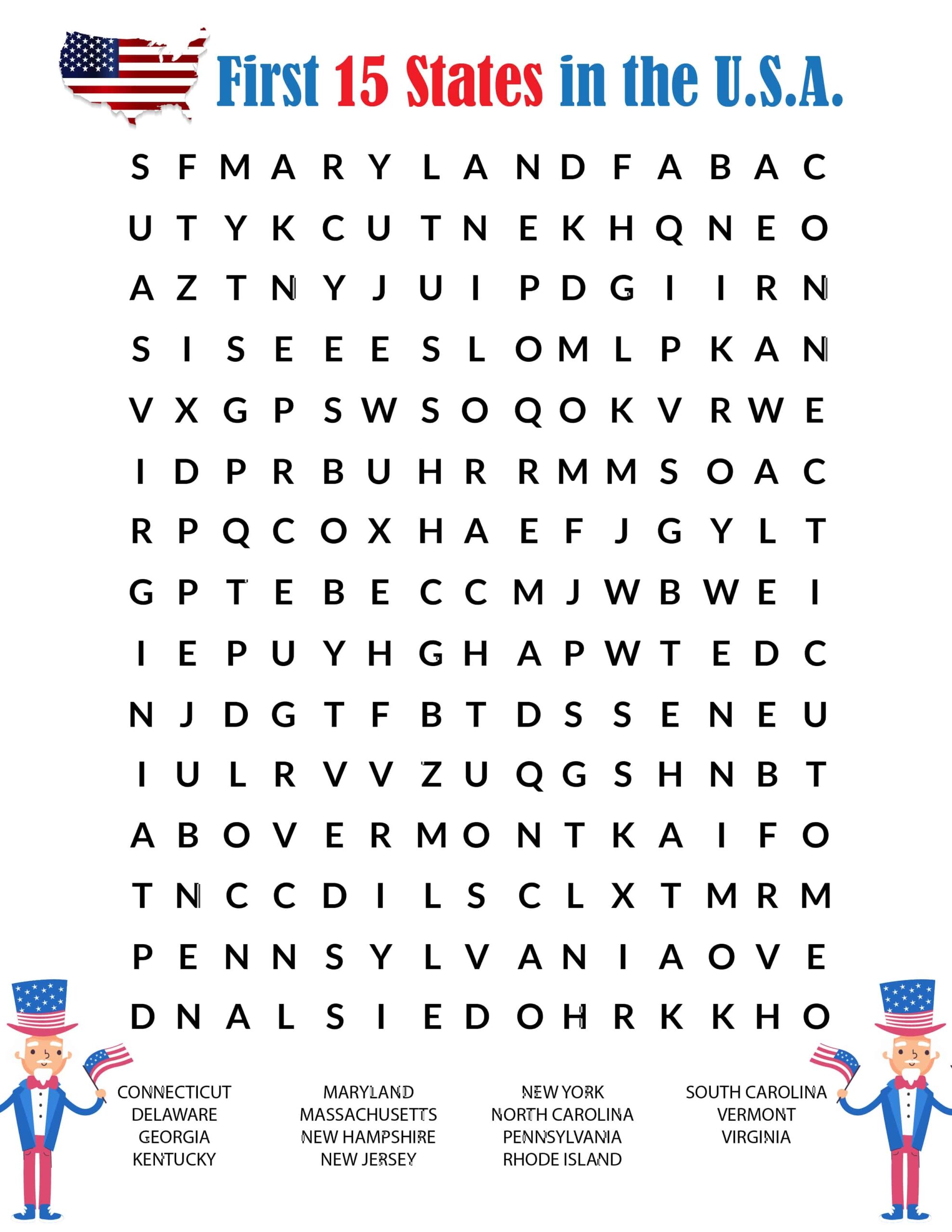 Printable Word Search Puzzles Free For Kids