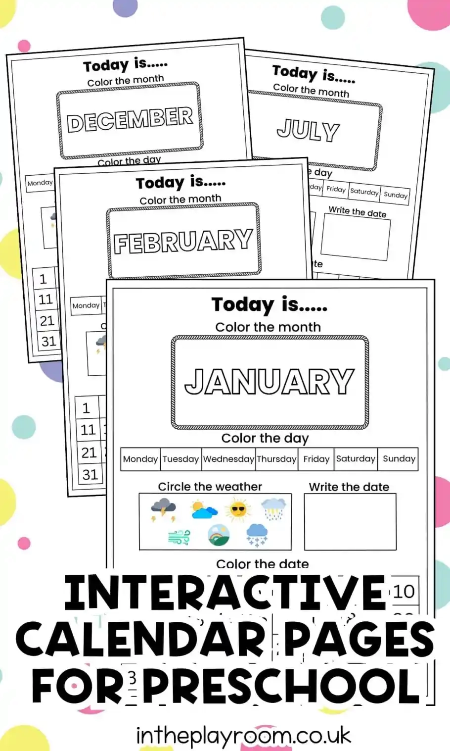 Free Printable Calendar Worksheets For Kids