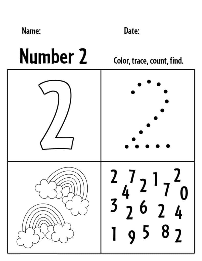 Free Printable Number 2 Worksheets Preschool