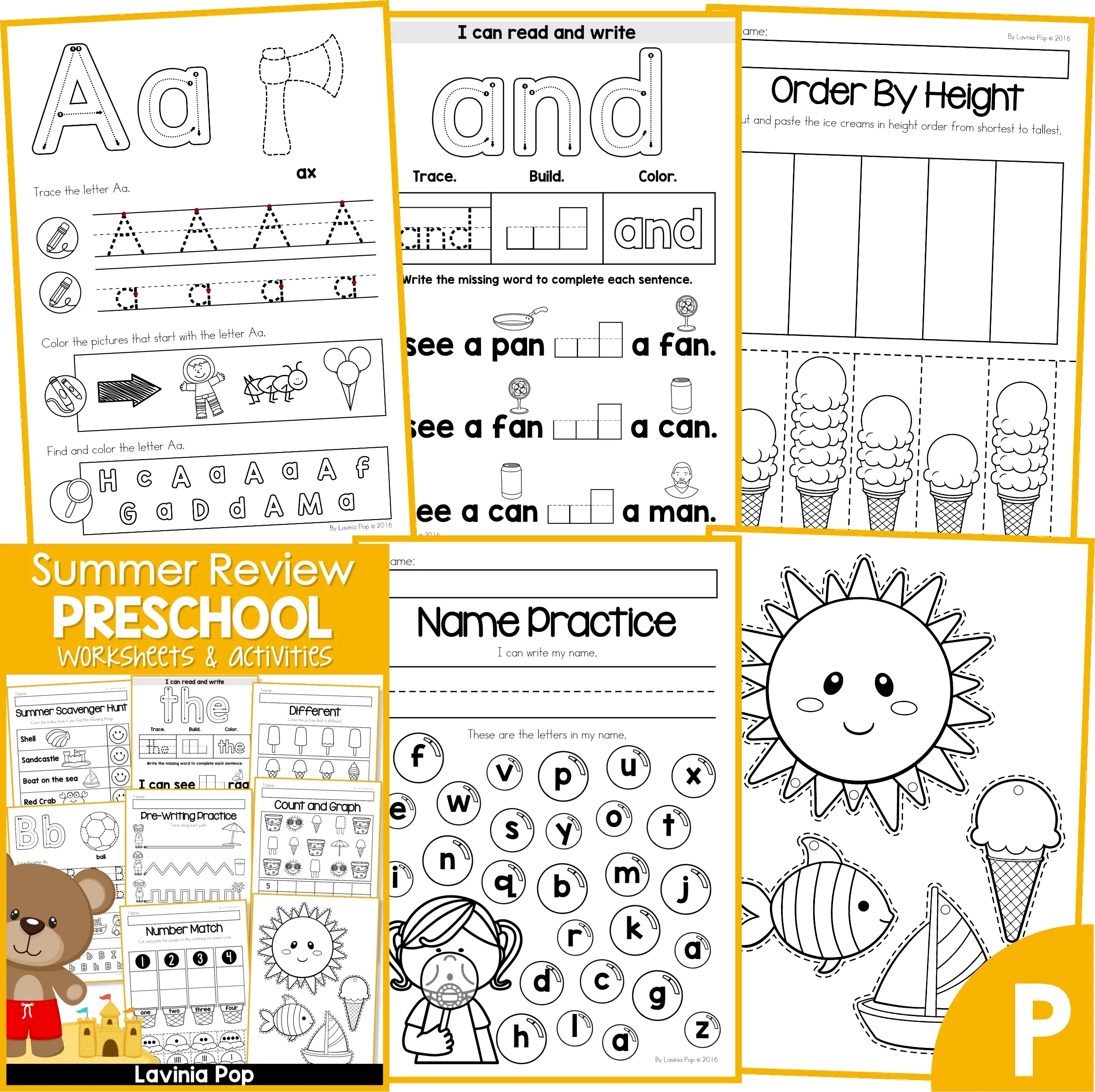 FREE Preschool Summer Review Worksheets And Activities No Prep 