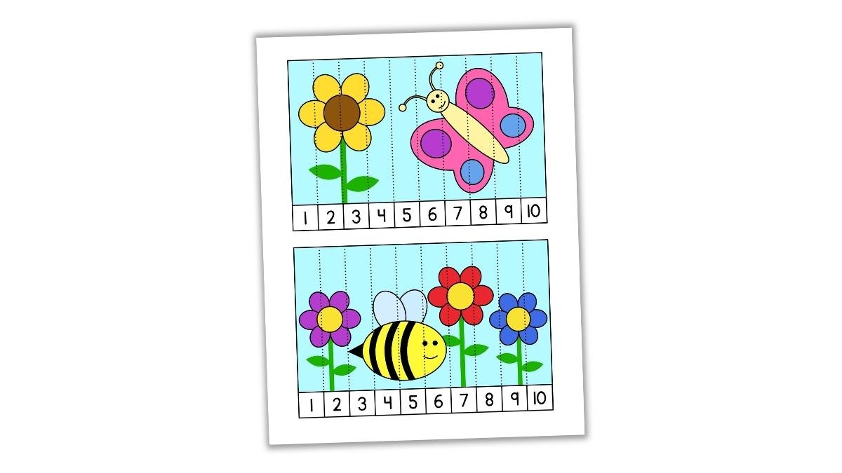 Free Printable Bug Counting Puzzles 1 10 Number Sequence The 