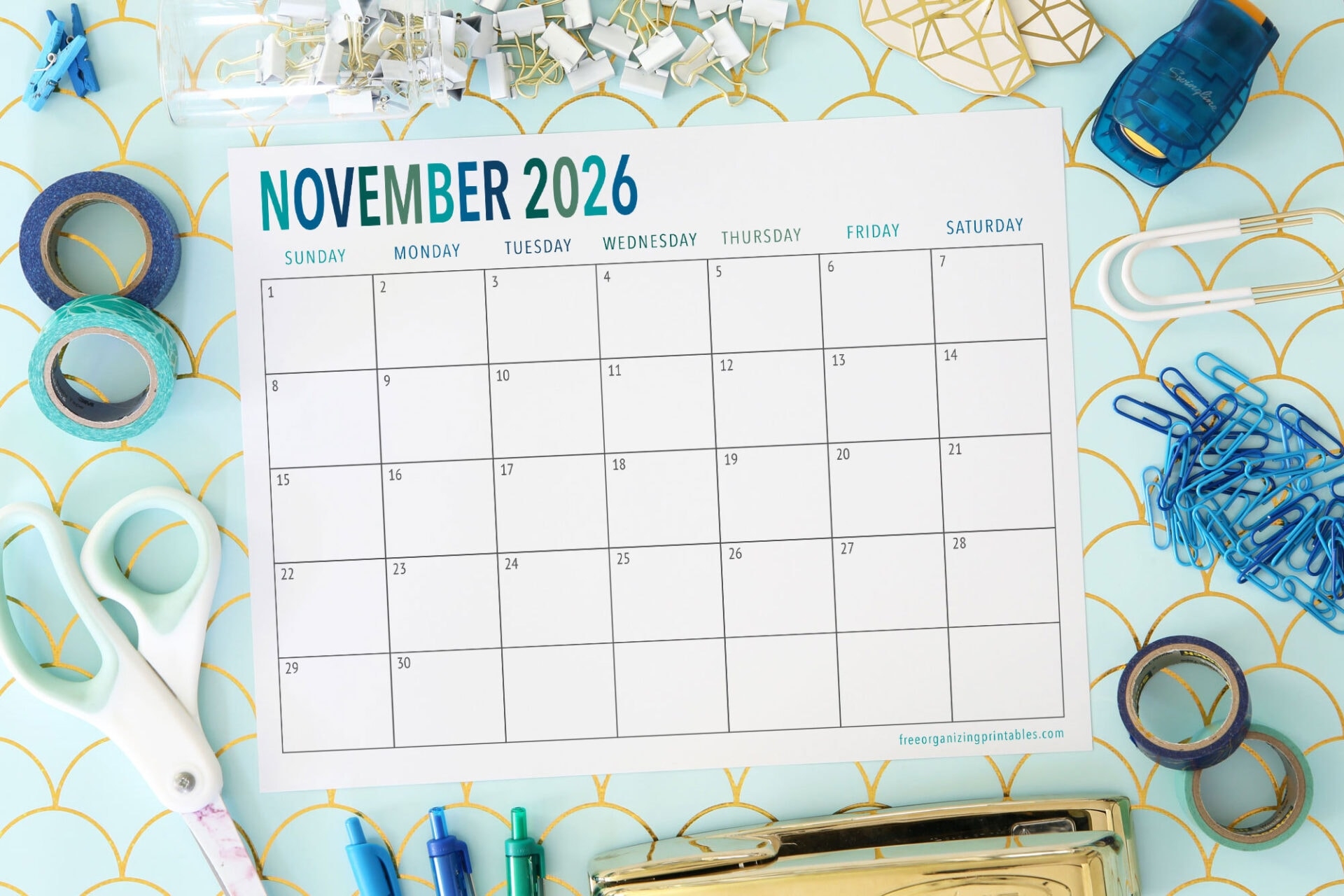 Printable Calendar November 2026 For Binder