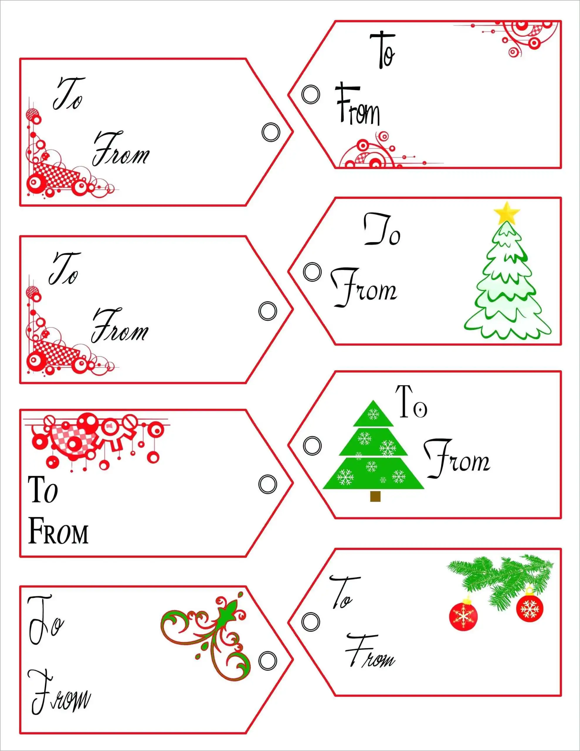 Free Printable Christmas Present Gift Tags Printable Party Favors