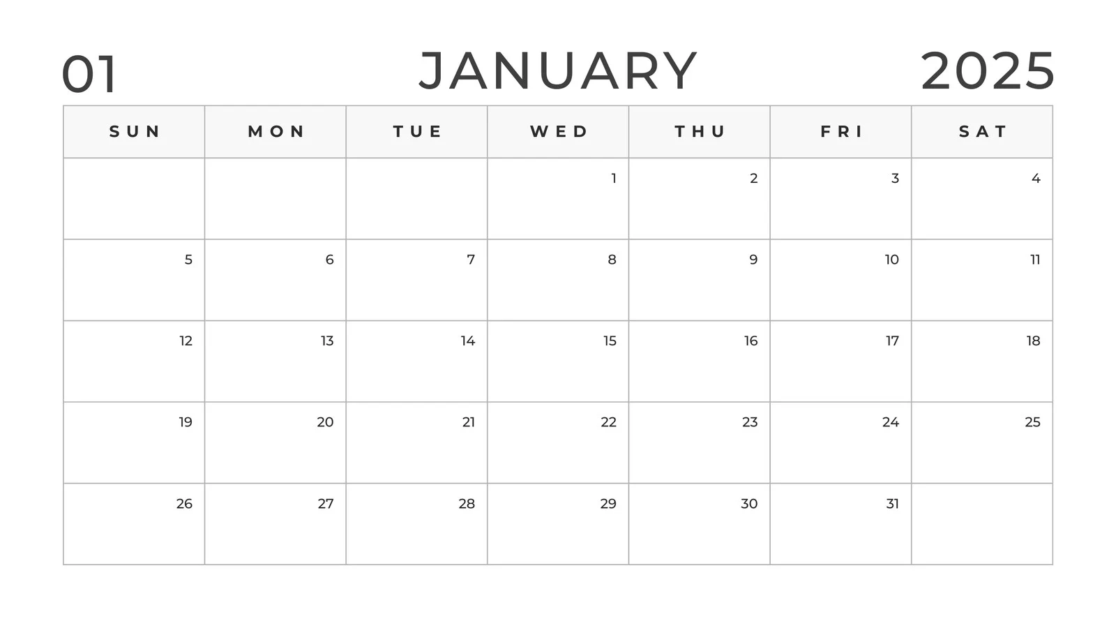 Free Blank Monthly Printable Calendar