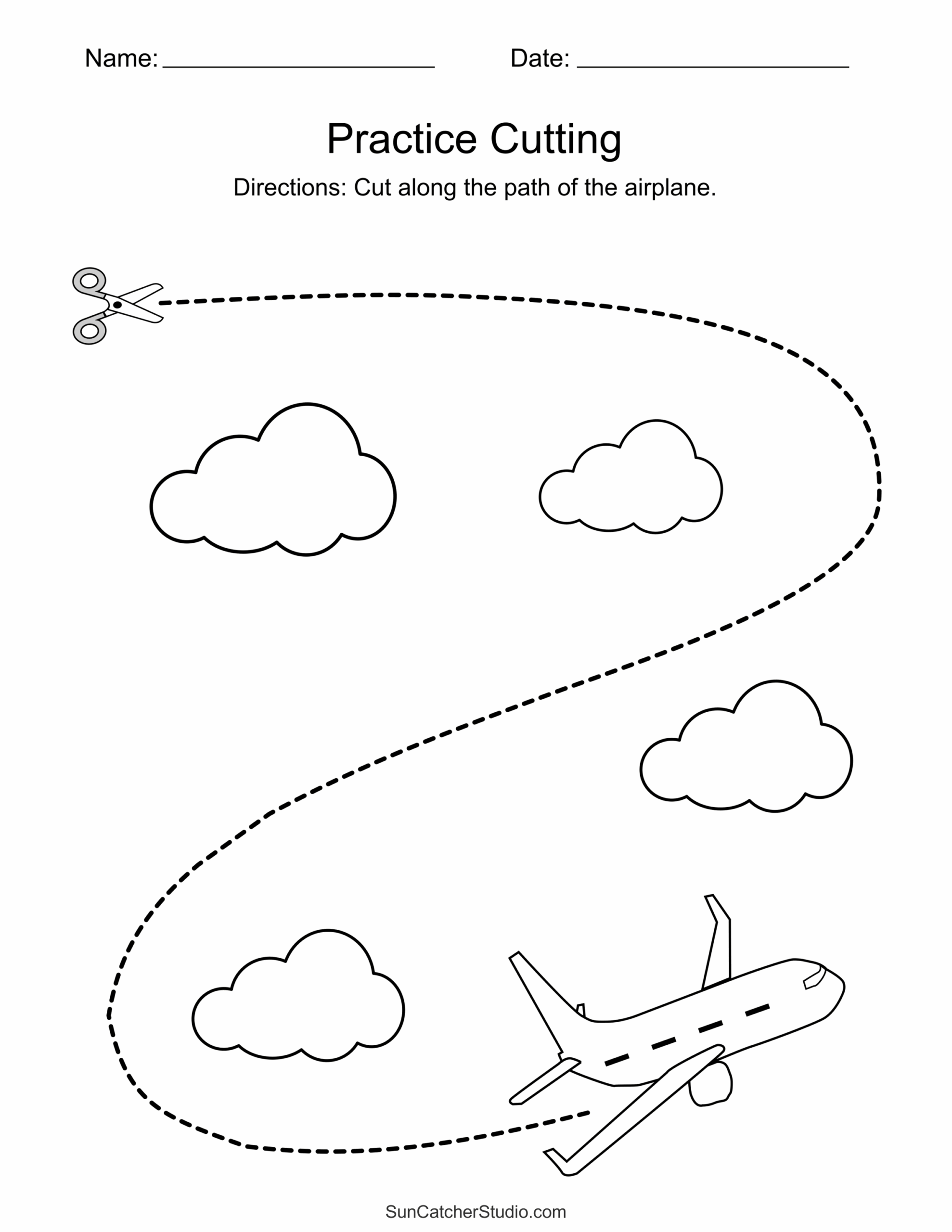 Cutting Skills Worksheets For Kindergarten