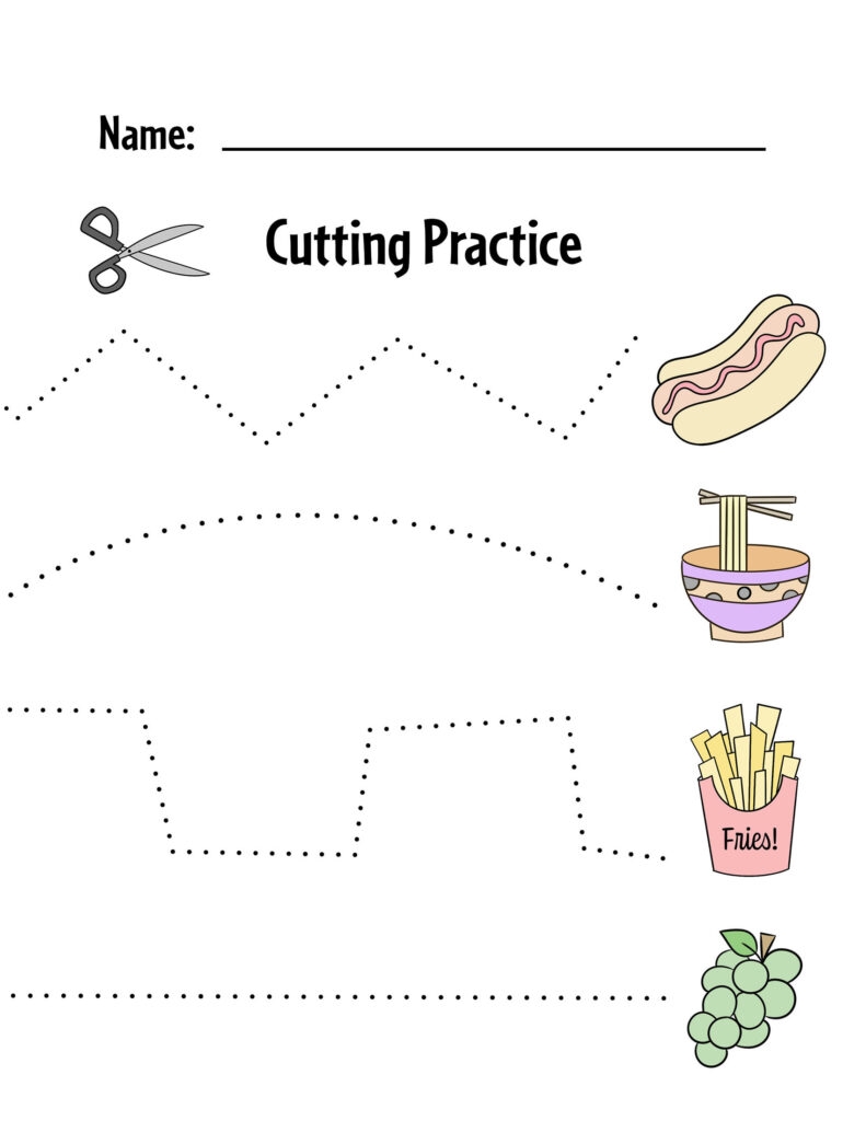 Kindergarten Cutting Worksheets Printable