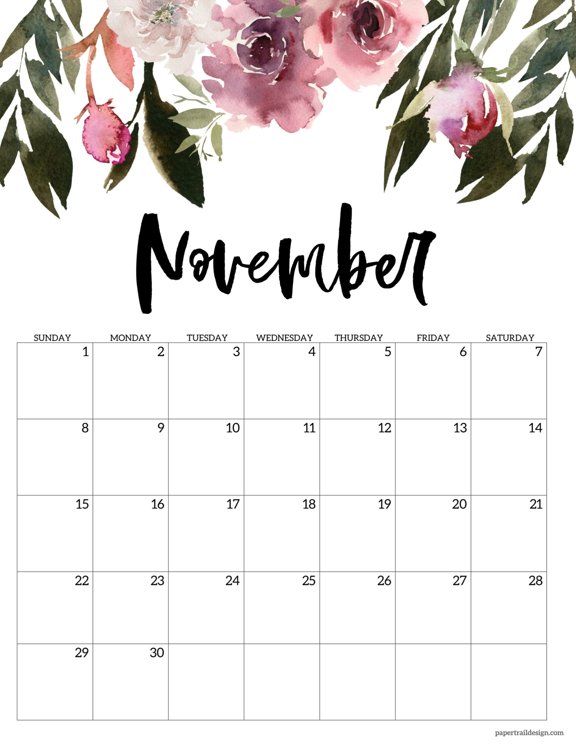 Cute Printable Calendars November 2026