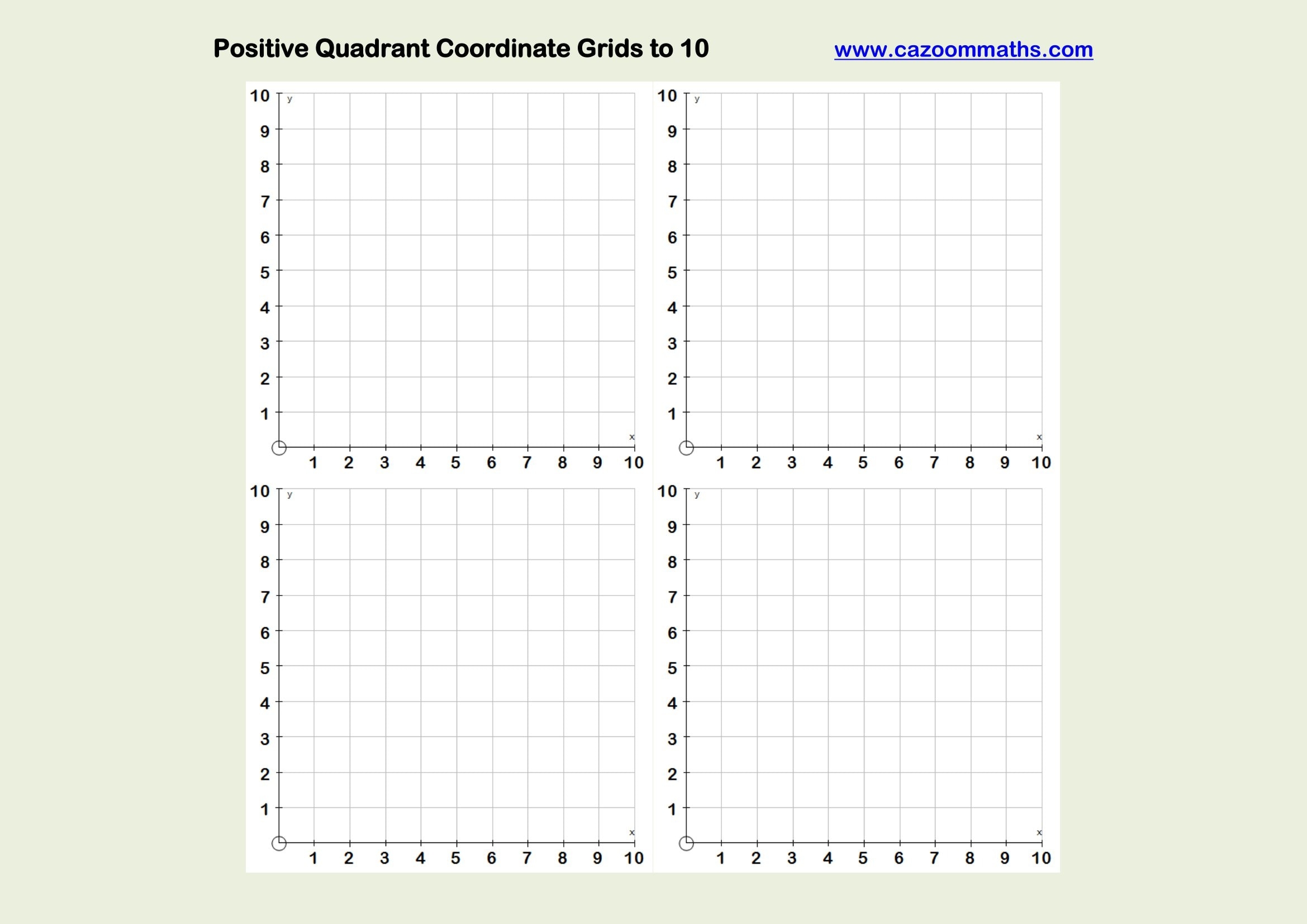 Coordinate Plane Graph Printable