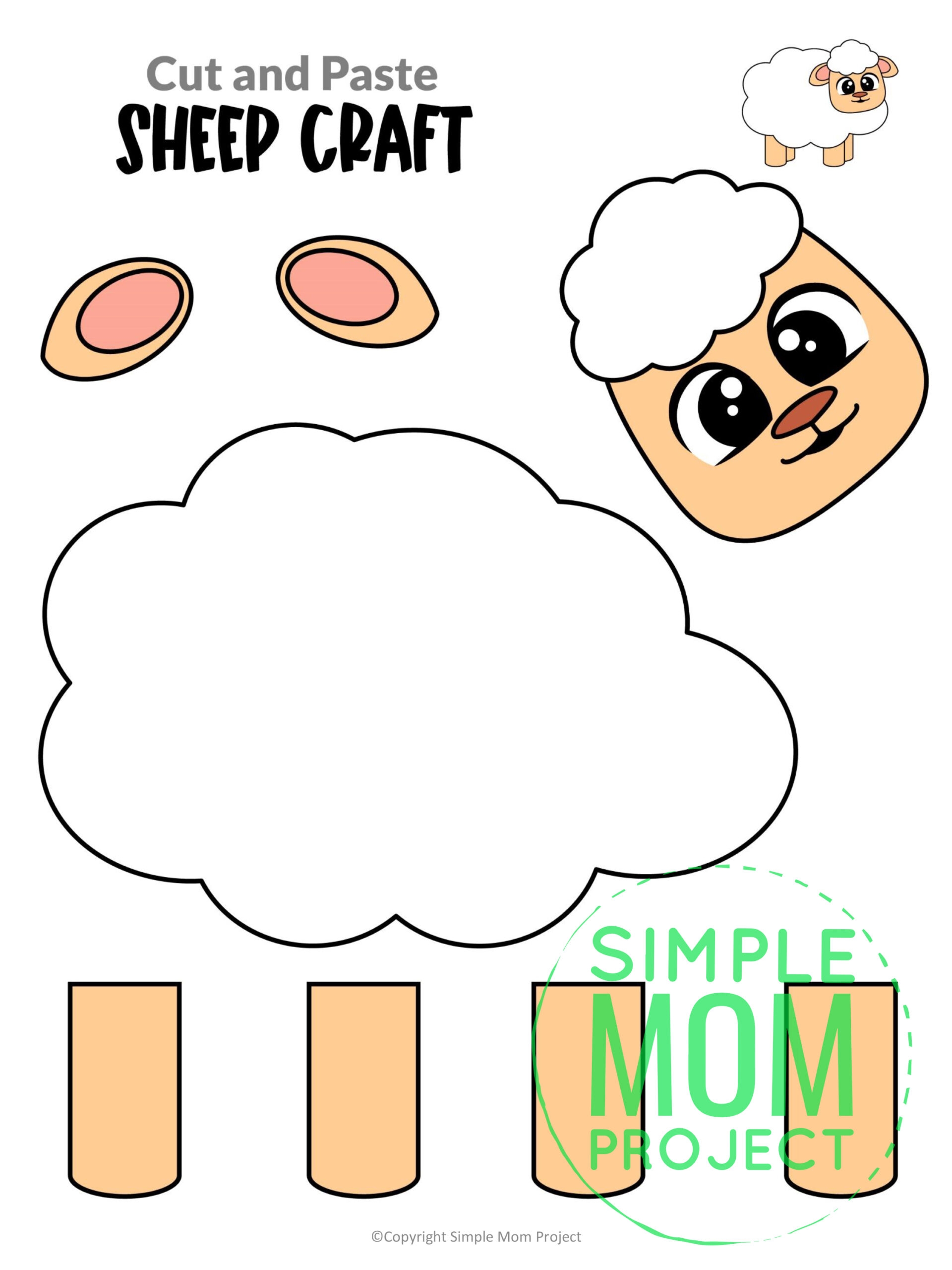 Sheep Template Printable Free