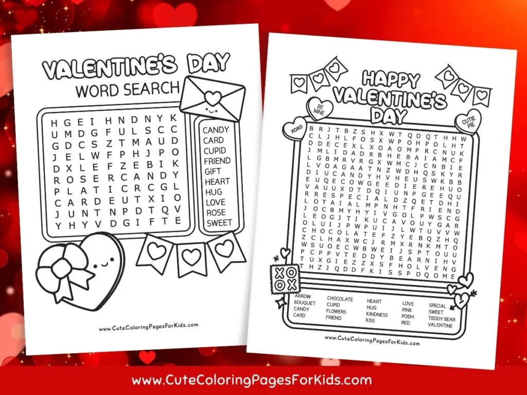 Free Printable Valentine s Day Word Search For Kids Cute 