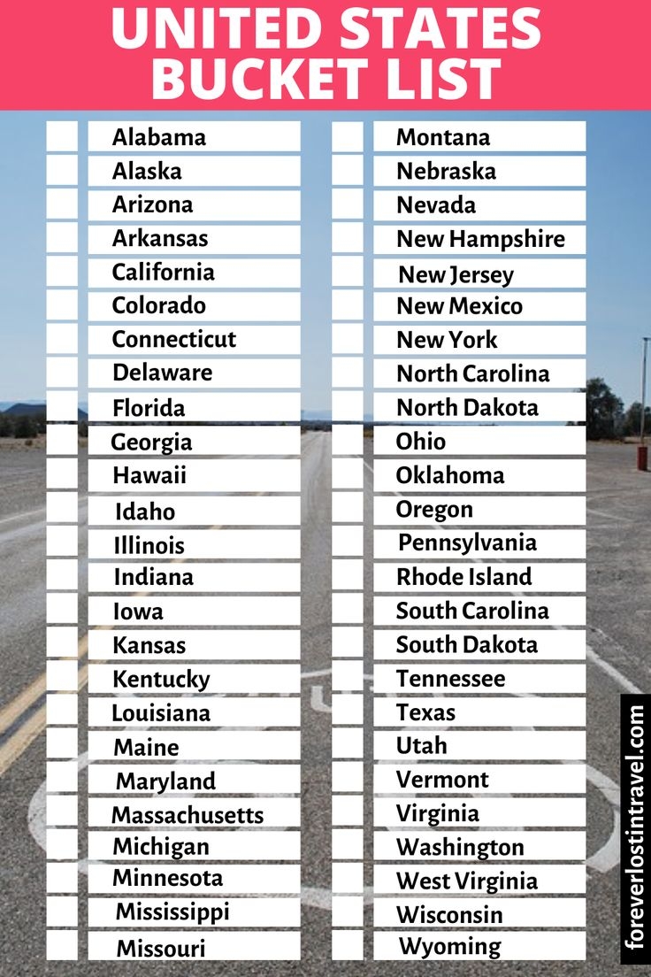 Free Printable List Of Us States