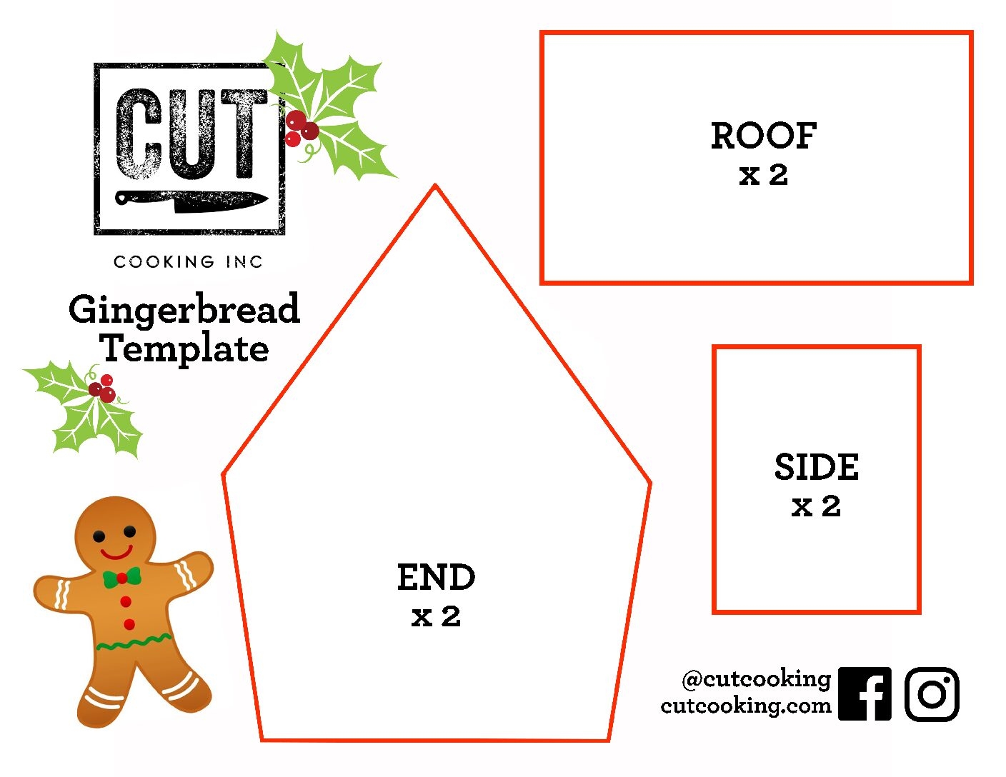 Gingerbread House Printable Template
