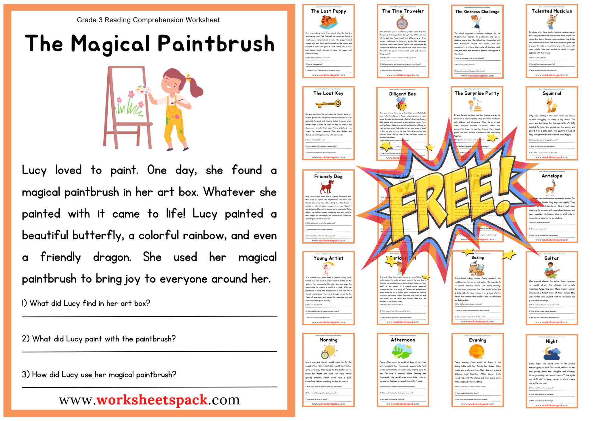 Free Printable Reading Worksheets For Grade 3