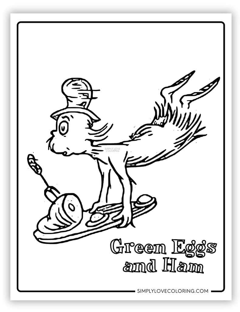 Green Eggs And Ham Coloring Pages Free PDF Printables Simply 