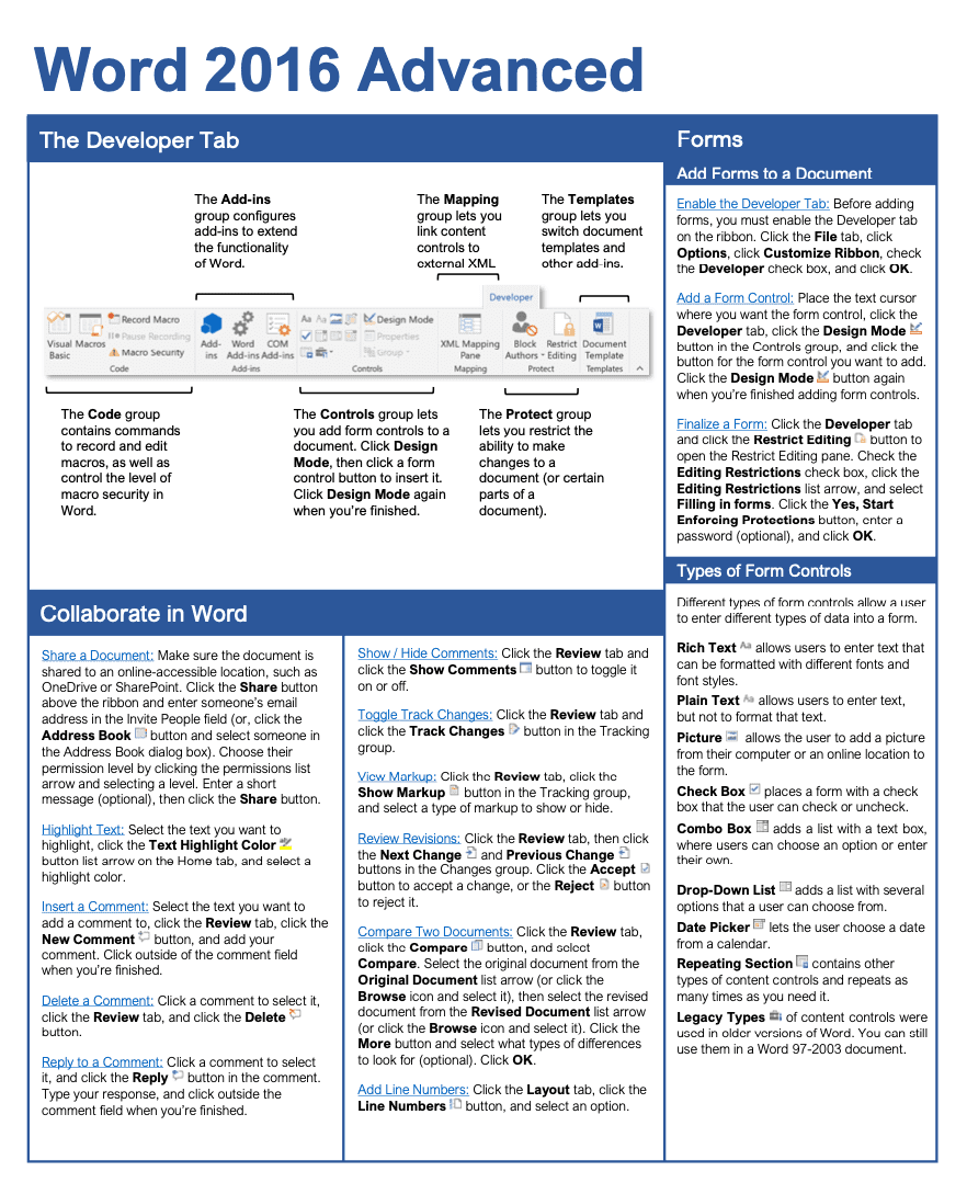 Handy Cheat Sheets Microsoft Office CustomGuide