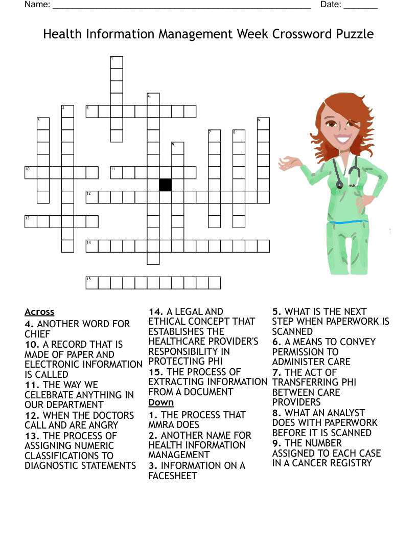 Health Information Management Week Crossword Puzzle WordMint