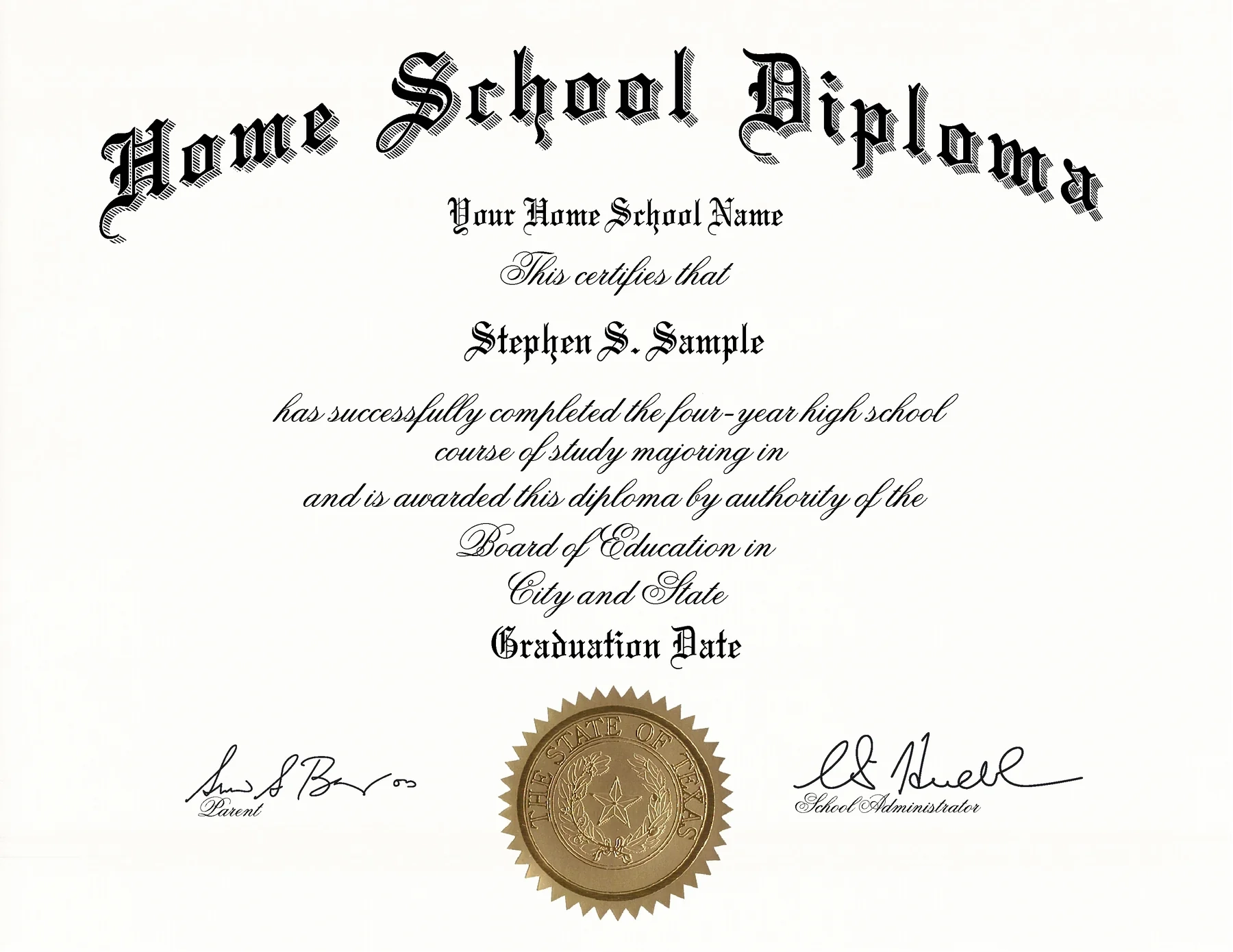Free Printable Homeschool Diploma Template