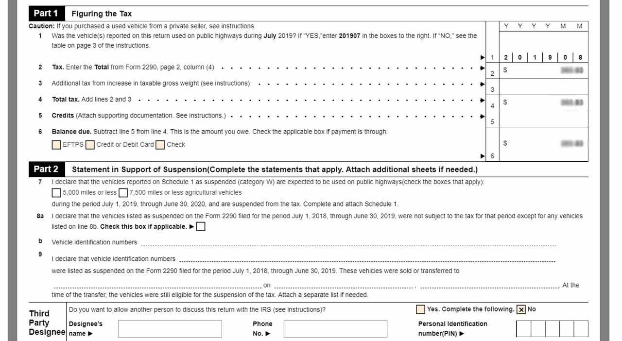 Printable Form 2290 E-File