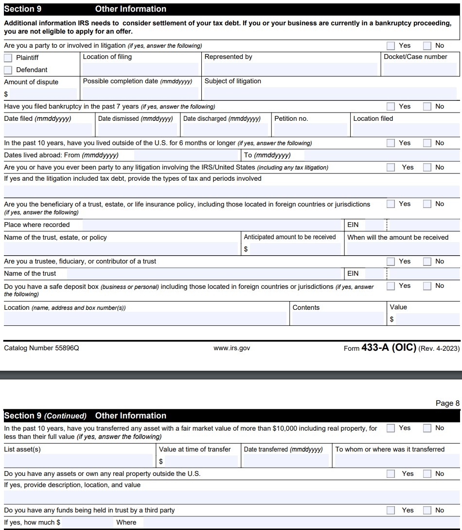 Irs Form 656 Instructions