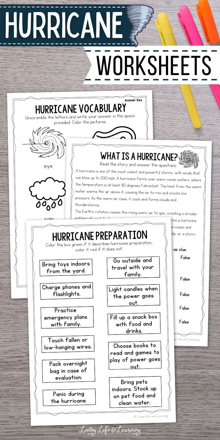 Hurricane Worksheets Story Living Life And Learning