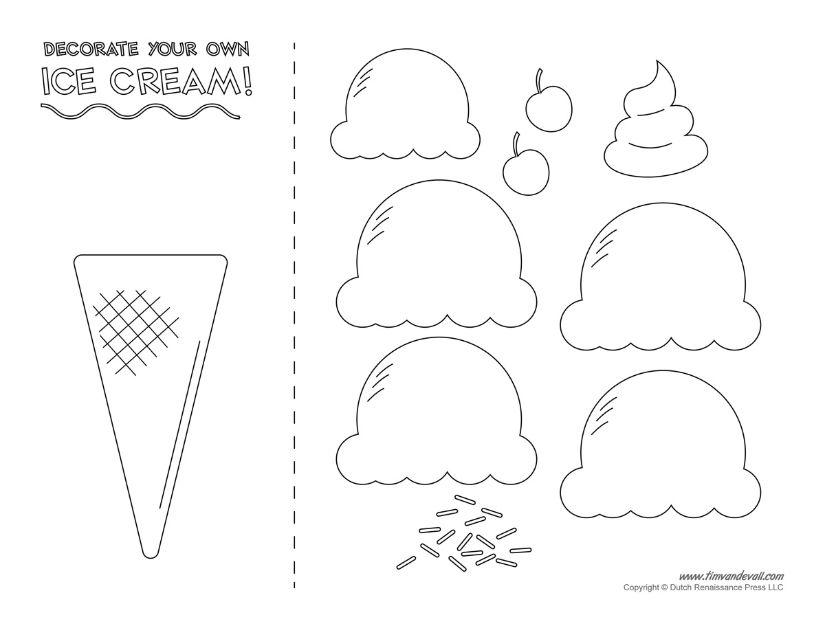 Ice Cream Scoop Template Printable