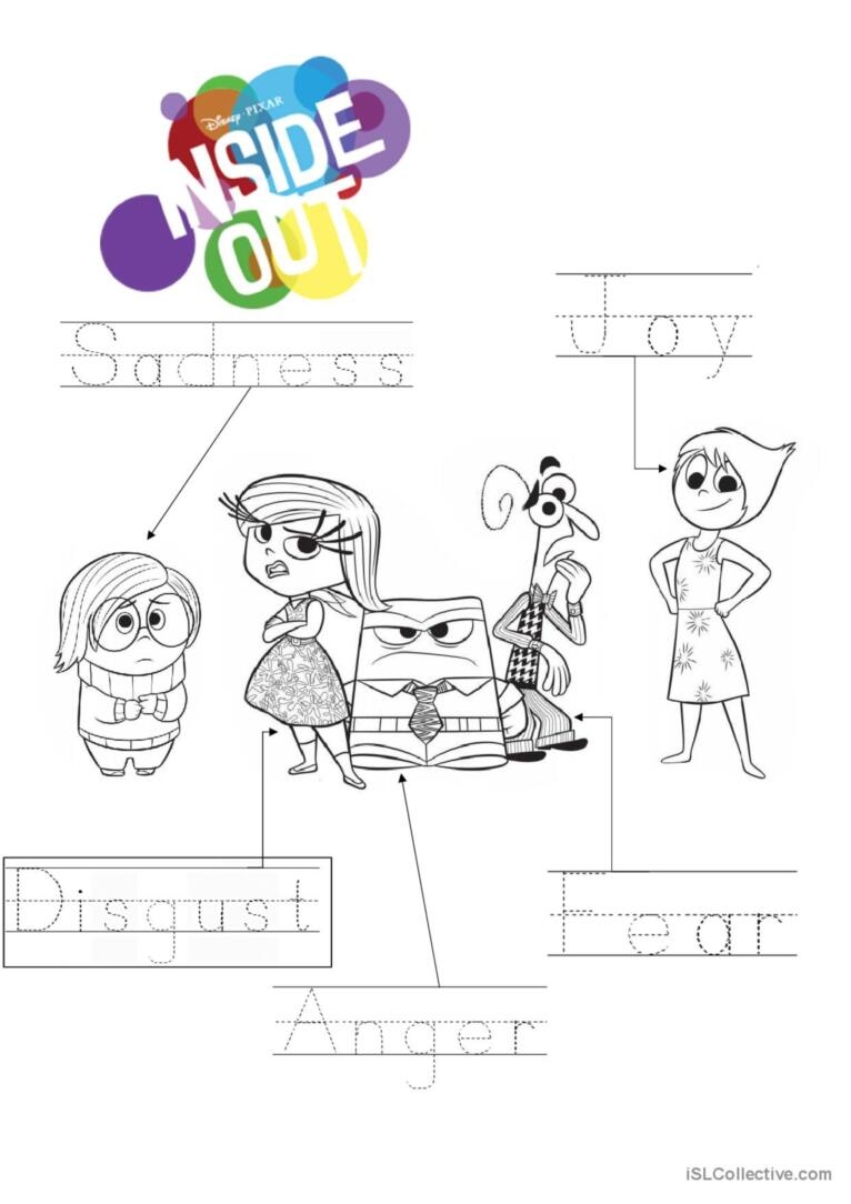 INSIDE OUT Colour In And Trace English ESL Worksheets Pdf amp Doc
