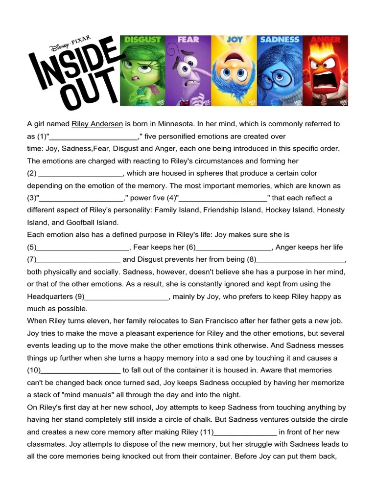 Inside Out Riley s Emotional Journey PDF