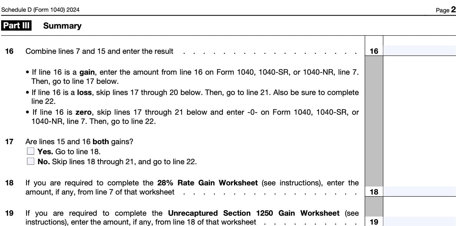 Irs Form 1040 Schedule D 2026