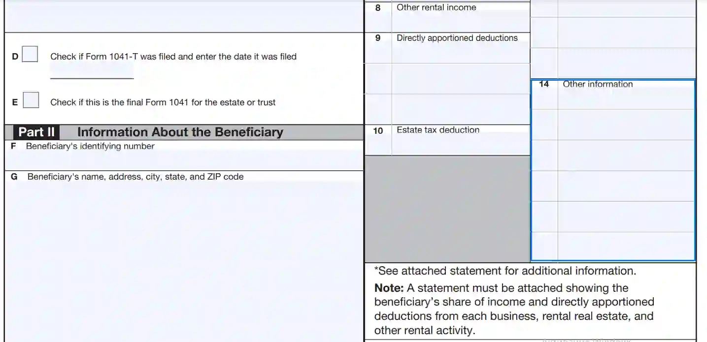 Irs Form 1041 K-1 Beneficiary Instructions